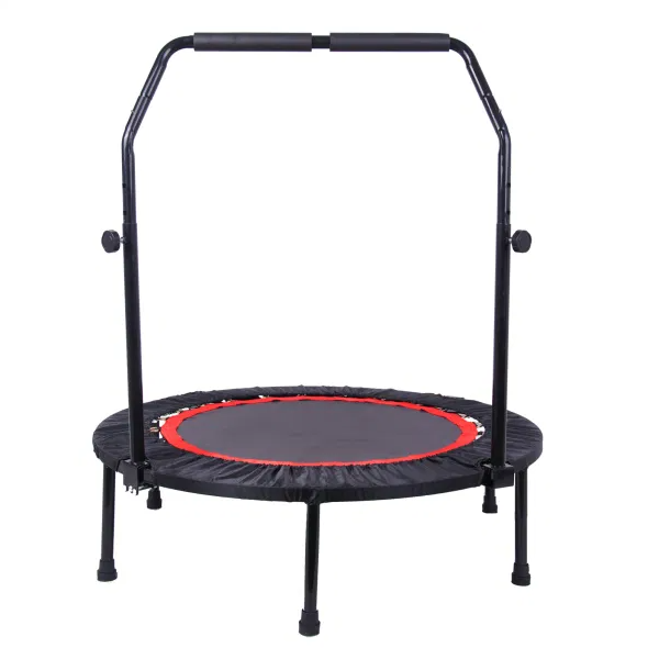40-inch fitness rebounder with adjustable handle on white background