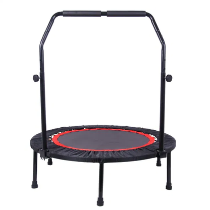 40-inch fitness rebounder with adjustable handle on white background