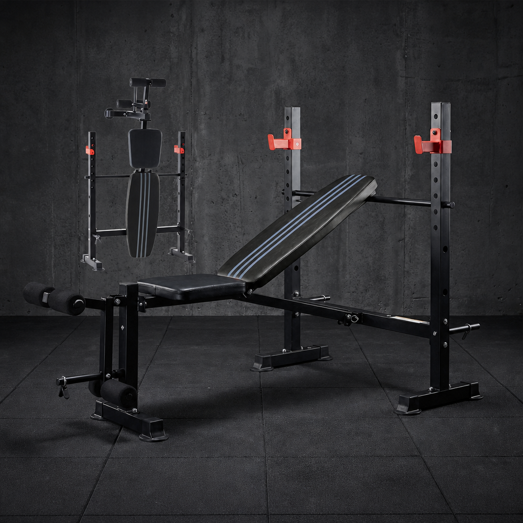 foldable bench press set with rack 2